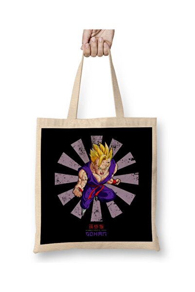 Baskı Dükkanı Gohan Dragon Ball Z retro japanska tkanina Torba duga Sa ručkom