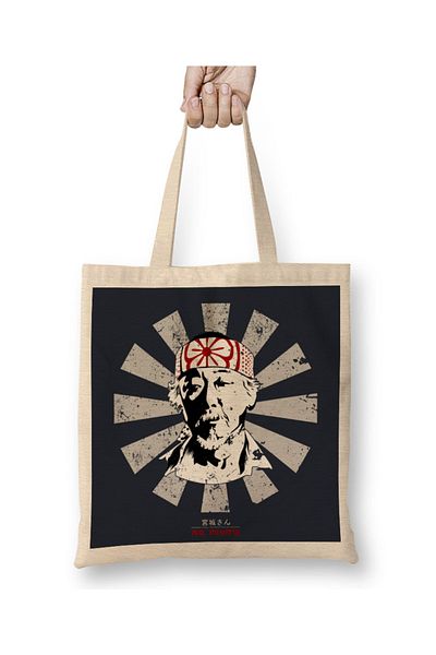 Baskı Dükkanı Geantă din pânză pentru copii de karate japonez retro Mr Miyagi cu mâner lung