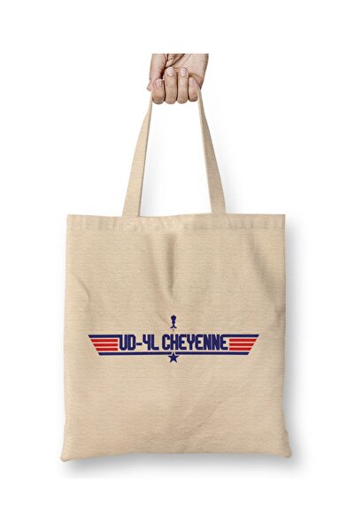 Baskı Dükkanı UD 4L Cheyenne Topgun Logo Aliens majica Torba dugih Sa ručkom