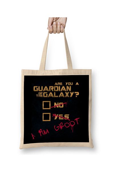 Baskı Dükkanı Υφασμάτινη τσάντα I Am Groot Guardians με μακριά λαβή