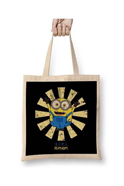 Baskı Dükkanı Minion retro japanska tkanina Torba duga Sa ručkom