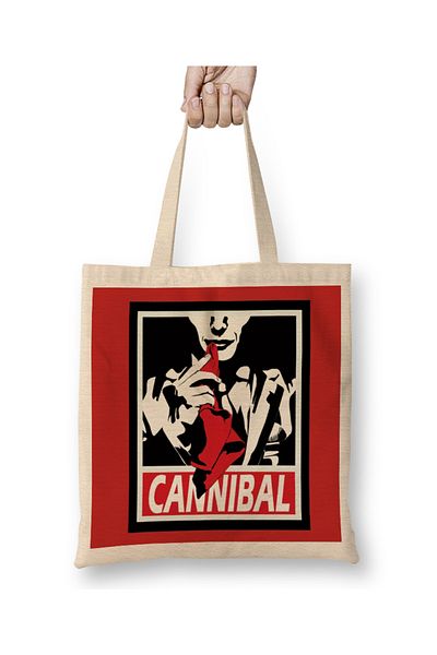 Baskı Dükkanı Geantă din pânză Hannibal the Cannibal cu mâner lung