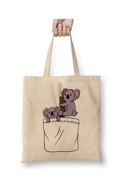 Baskı Dükkanı Kawaii slatka koala džepna tkanina Torba duga Sa ručkom