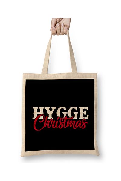 Baskı Dükkanı Χριστουγεννιάτικη υφασμάτινη τσάντα Hygge με μακριά λαβή