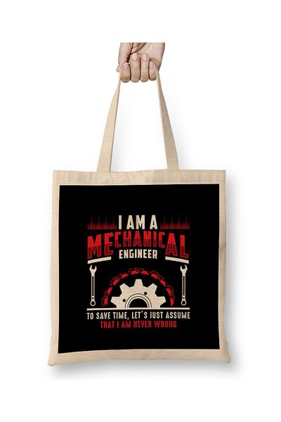 Baskı Dükkanı I Am A Mechanical Engineer 01 υφασμάτινη τσάντα με μακριά λαβή