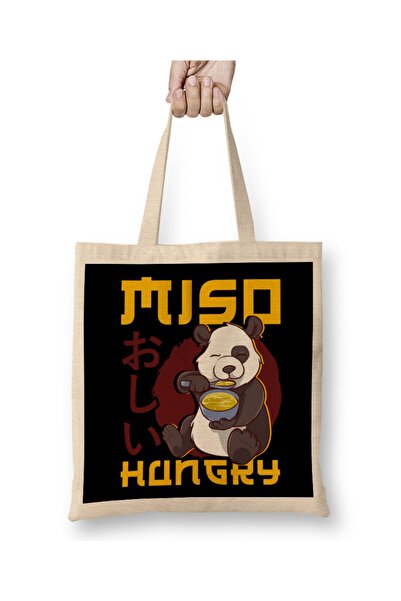 Baskı Dükkanı Slatka anime panda medved Miso gladan igračka kawaii torba Torb...