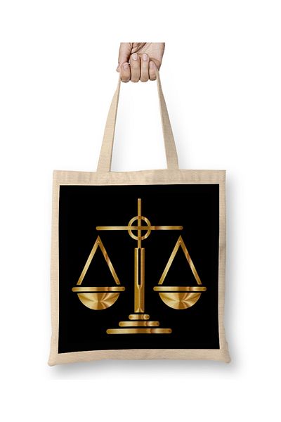 Baskı Dükkanı Law Balance Lawyer Law Tote Bag Long Handle