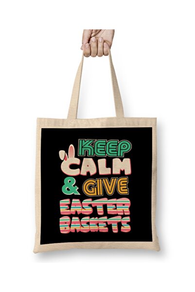 Baskı Dükkanı Slatka "Keep Calm & Give" uskršnja korpa, tkanina za uskršnjeg ...