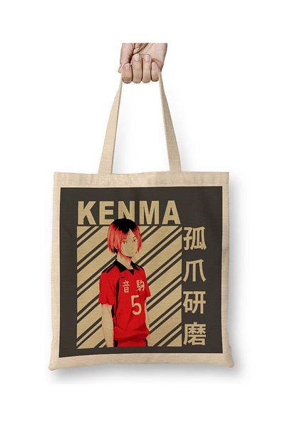 Baskı Dükkanı Υφασμάτινη τσάντα Kenma Kozume με μακριά λαβή
