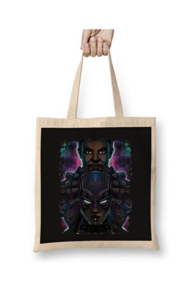 Baskı Dükkanı Pantera Neagră care trece geanta din pânză cu mâner lung