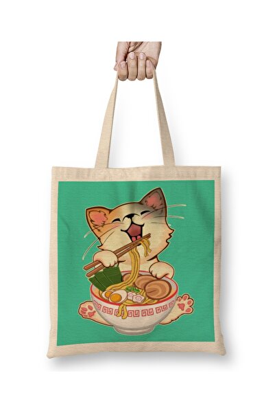 Baskı Dükkanı Kawaii Neko Cat لطيف رامين كات اليابانية المعكرونة أنيمي عاشق ح...