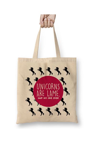 Baskı Dükkanı Unicorns Are Lame Said No One Ever Geantă de pânză cu mâner lung
