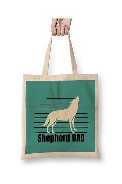 Baskı Dükkanı Υφασμάτινη τσάντα Shepherd Dad με μακριά λαβή