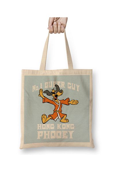 Baskı Dükkanı No 1 Super Guy Hong Kong Phooey υφασμάτινη τσάντα με μακριά λαβή