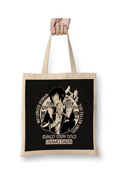 Baskı Dükkanı Geantă din pânză Osamu Dazai Bungo Stray Dogs cu mâner lung