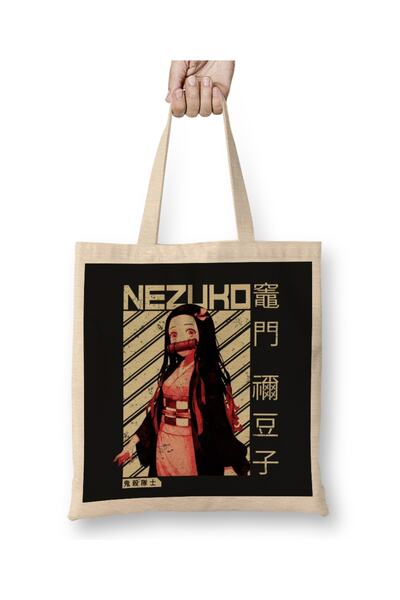 Baskı Dükkanı Demon Slayer Nezuko Kimetsu No Yaiba Anime odeća Torba duga Sa ...