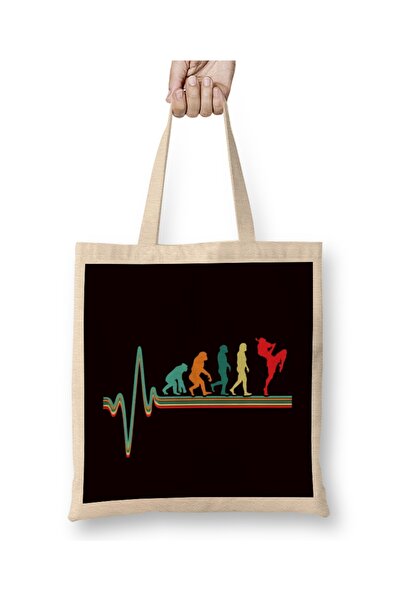 Baskı Dükkanı Retro Evolution Kick bokserice Vintage Heartbeat Kick bokserice...