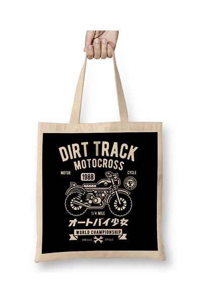 Baskı Dükkanı Υφασμάτινη τσάντα Dirt Track Motorcross World Championship με μακριά λαβή