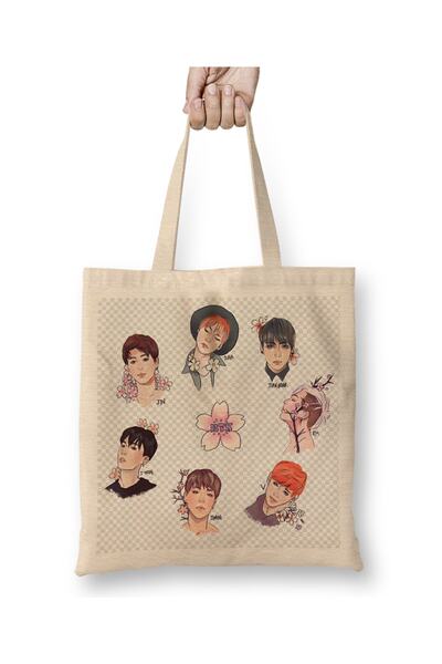 Baskı Dükkanı Υφασμάτινη τσάντα Bts Group με μακριά λαβή