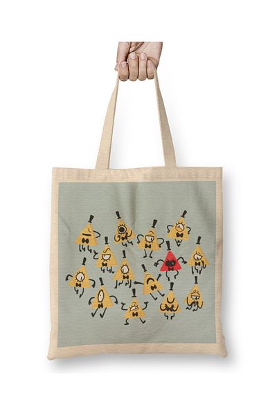 Baskı Dükkanı Blazing Bill Cipher Gravity Falls Bill Doodles Geantă din pânză cu mâner lung
