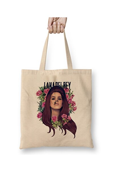 Baskı Dükkanı Lana Del Rey Cvet od Lana tkanine Torba Dugačak Sa ručkom