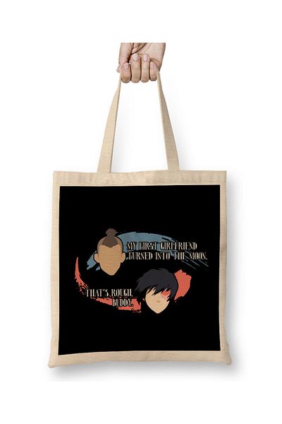 Baskı Dükkanı Zuko That Is Rough Buddy Avatar The Last Airbender Geantă din pânză cu mâner lung