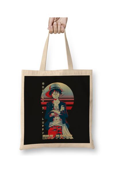 Baskı Dükkanı Luffy One Piece 010 Cloth Bag Long Handle