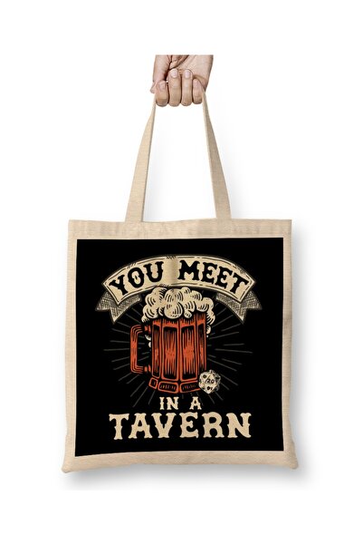 Baskı Dükkanı Dungeons And Dragons You Meet In A Tavern T-Shirt Torba Long Sa...