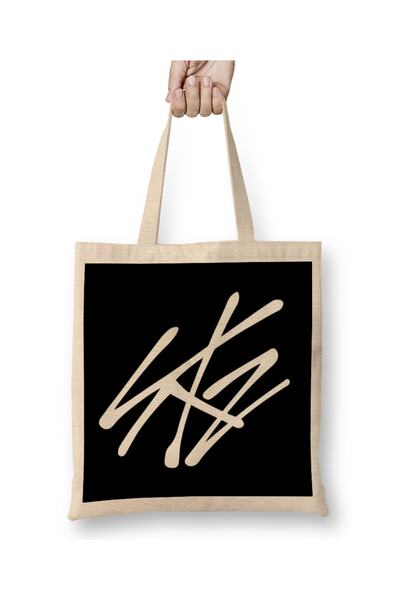 Baskı Dükkanı Geantă din pânză Kpop Stray Kids Skz Logo 01 cu mâner lung