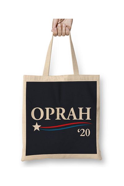 Baskı Dükkanı Oprah Winfrey Oprah 2020 For President υφασμάτινη τσάντα με μακριά λαβή