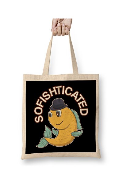 Baskı Dükkanı Sofisticirana šala Sofisticirana riblja šala Tkanina Torba Duga...