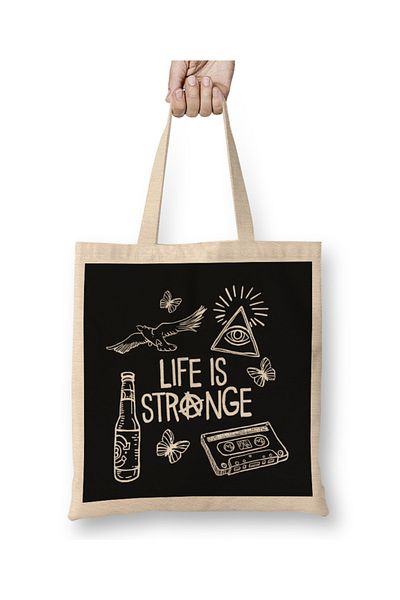 Baskı Dükkanı Life is Strange Partner in Time Geantă din pânză cu mâner lung