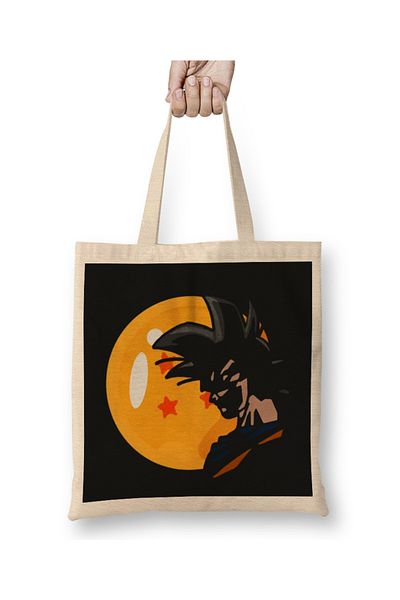 Baskı Dükkanı Găsiți-le Geanta din pânză Goku cu mâner lung