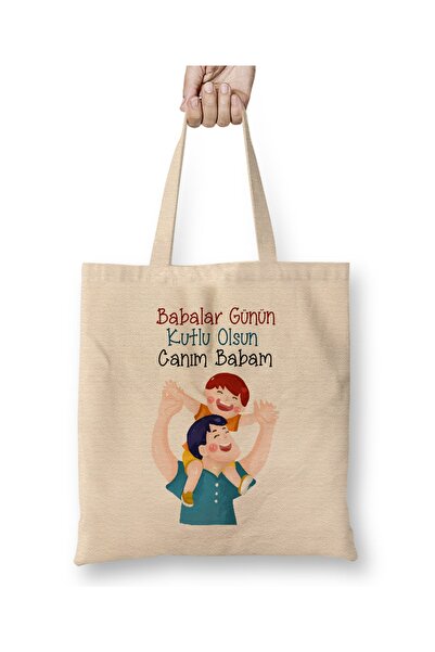 Baskı Dükkanı Poklon za Očev dan za oca 048 Tkanina Torba Dugačka Sa ručkom