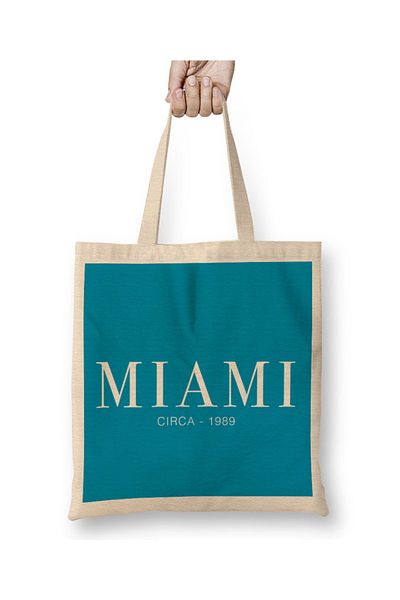 Baskı Dükkanı Μακριά λαβή τσάντας με σύνθημα Miami