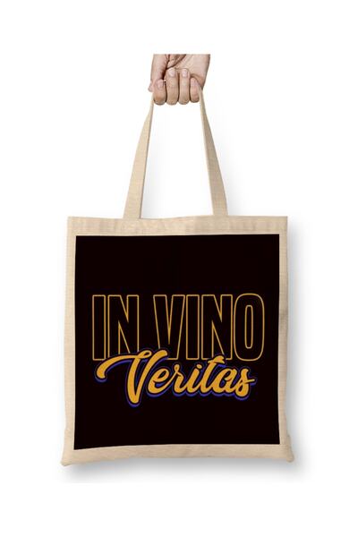 Baskı Dükkanı In Vino Veritas latinska fraza Majica za ljubitelje vina Torba ...