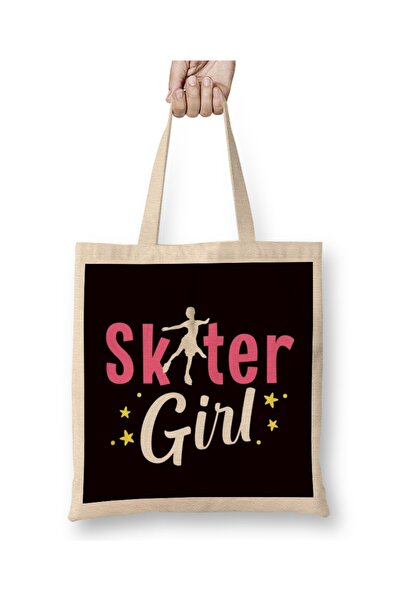 Baskı Dükkanı Klizanje na ledu sa srcem i nogama će pratiti tkaninu Torba dug...