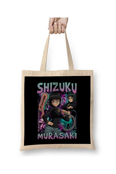Baskı Dükkanı Υφασμάτινη τσάντα Shizuku Murasaki με μακριά λαβή