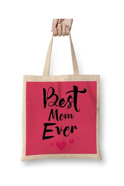Baskı Dükkanı Best Mom Ever Gifts για τη γιορτή της μητέρας 05 υφασμάτινη τσάντα με μακριά λαβή