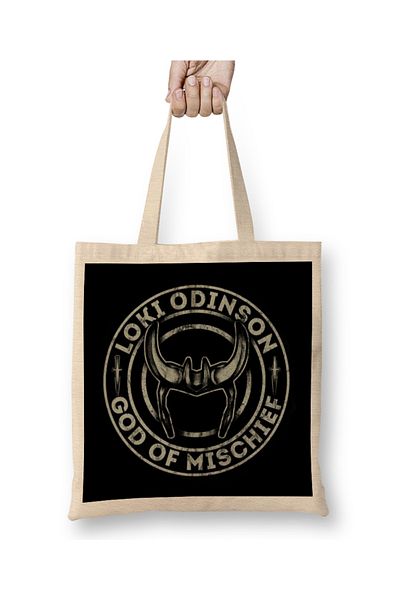 Baskı Dükkanı God of Mischief υφασμάτινη τσάντα με μακριά λαβή