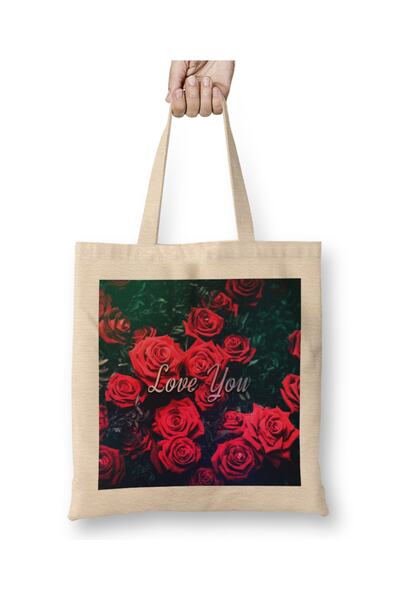 Baskı Dükkanı Kpop Love You Roses Tkanina Torba Duga Sa ručkom