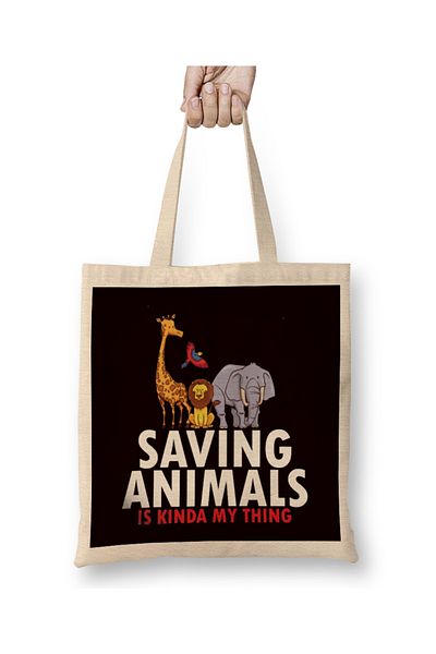 Baskı Dükkanı Salvarea animalelor Bunăstarea Drepturile de salvare Activist Veterinar Geantă din pânză Mâner lung