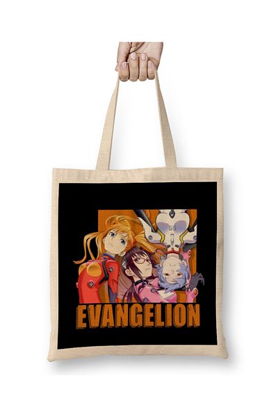 Baskı Dükkanı Υφασμάτινη τσάντα Evangelion Angels με μακριά λαβή