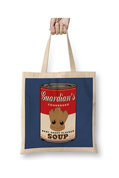 Baskı Dükkanı Čuvari galaksije Baby Groot supa Warhol tkanina Torba duga Sa r...