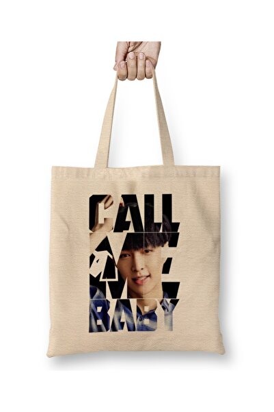 Baskı Dükkanı Exo Lay Call Me Baby Tipografija Tkanina Torba Duga Sa ručkom