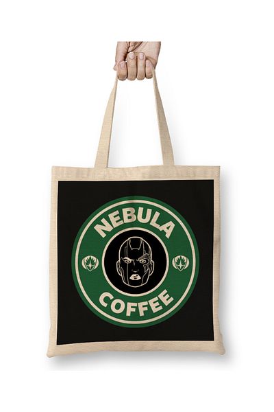 Baskı Dükkanı Guardians Of The Galaxy Nebula Coffee Starbucks υφασμάτινη τσάντα με μακριά λαβή