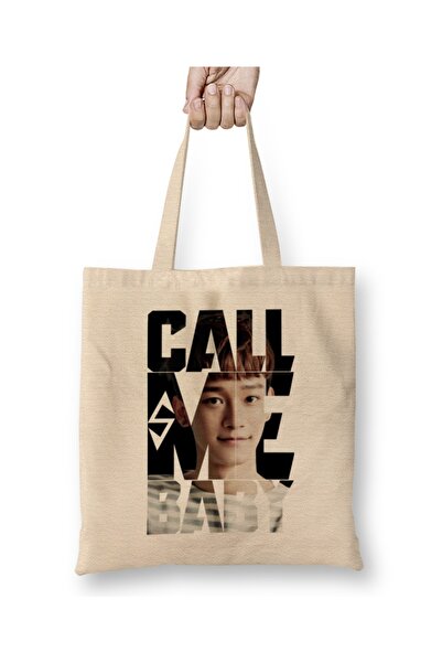 Baskı Dükkanı Exo Chen Call Me Baby Tipografija Tkanina Torba Duga Sa ručkom