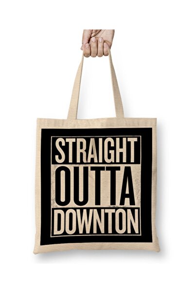 Straight Outta Downton Abbey White Tote Bag Long Handle