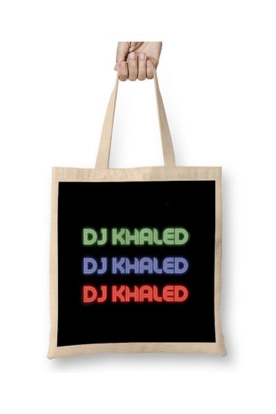Baskı Dükkanı DJ Khaled DJ Khaled DJ Khaled Art υφασμάτινη τσάντα με μακριά λαβή