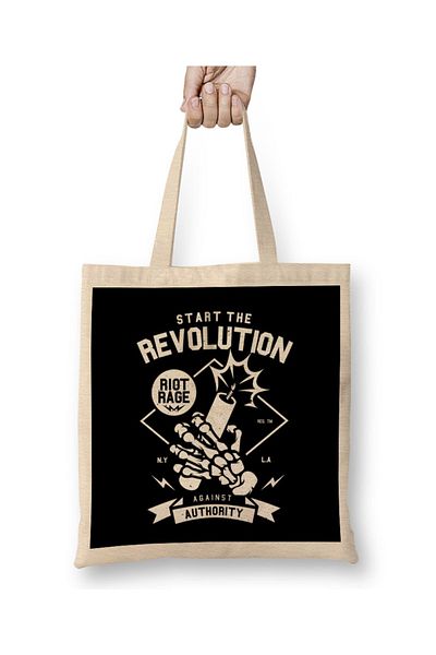 Baskı Dükkanı Start The Revolution υφασμάτινη τσάντα με μακριά λαβή